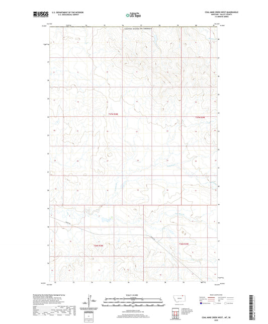 Coal Mine Creek West Montana US Topo Map Image