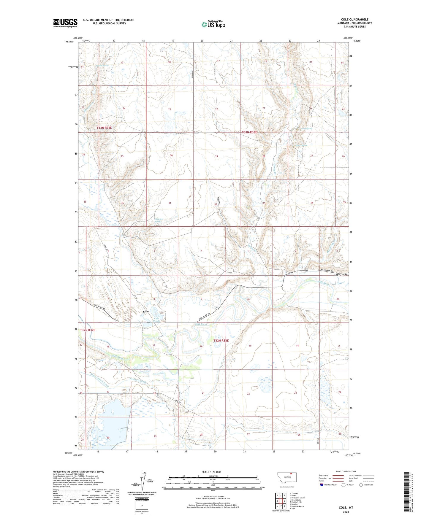 Cole Montana US Topo Map Image