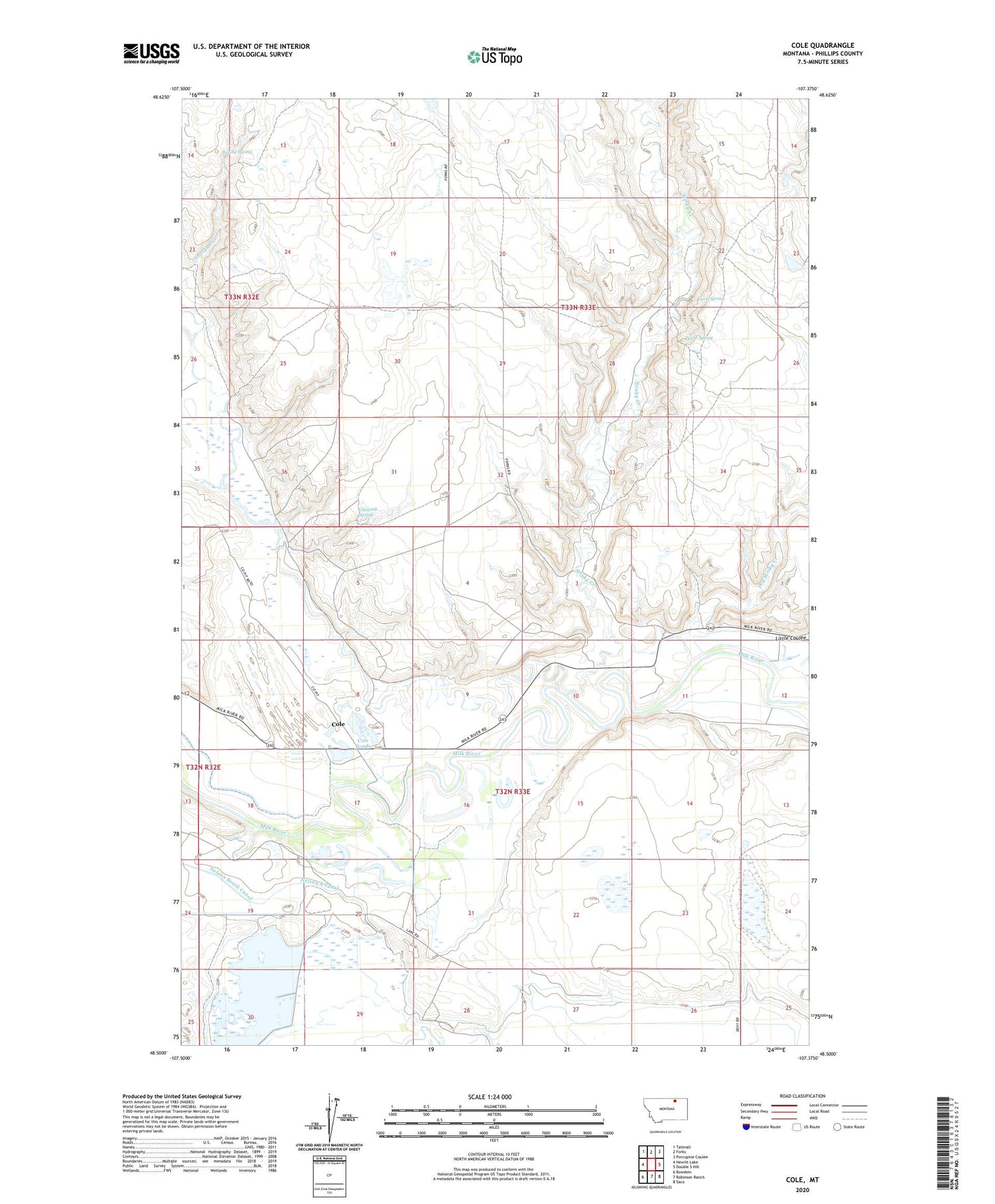 Cole Montana US Topo Map Image