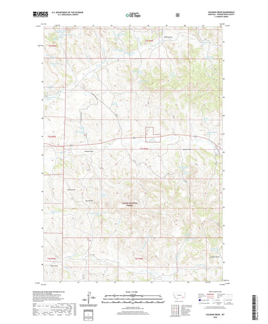Coleman Draw Montana US Topo Map Image