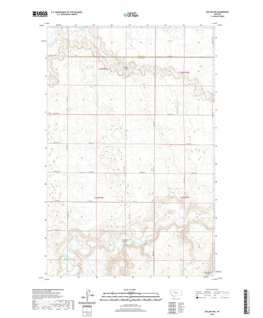Collins NW Montana US Topo Map Image