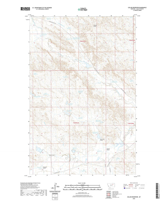 Collins Reservoir Montana US Topo Map Image