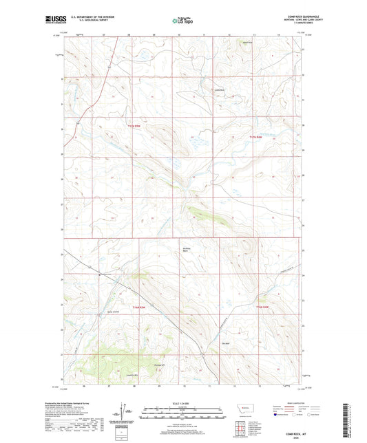 Comb Rock Montana US Topo Map Image
