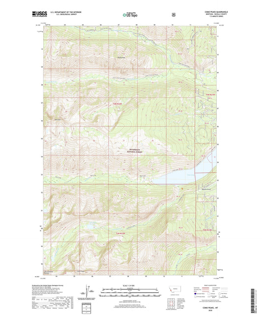 Como Peaks Montana US Topo Map Image