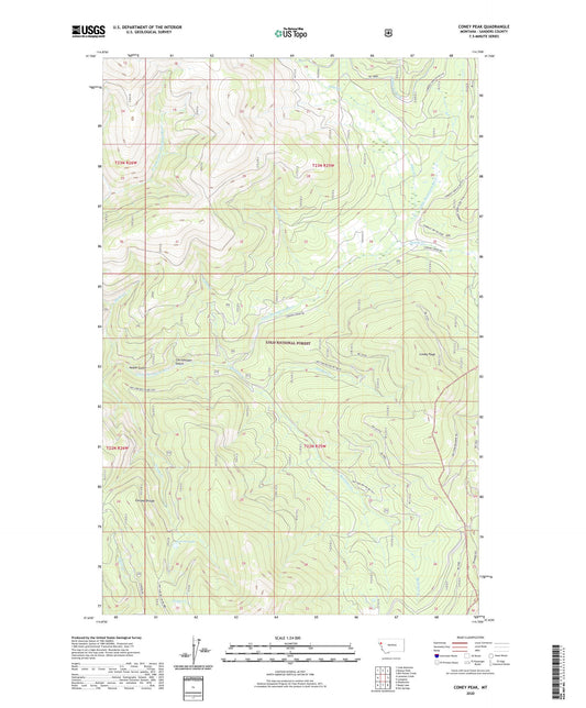 Coney Peak Montana US Topo Map Image