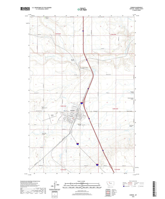 Conrad Montana US Topo Map Image
