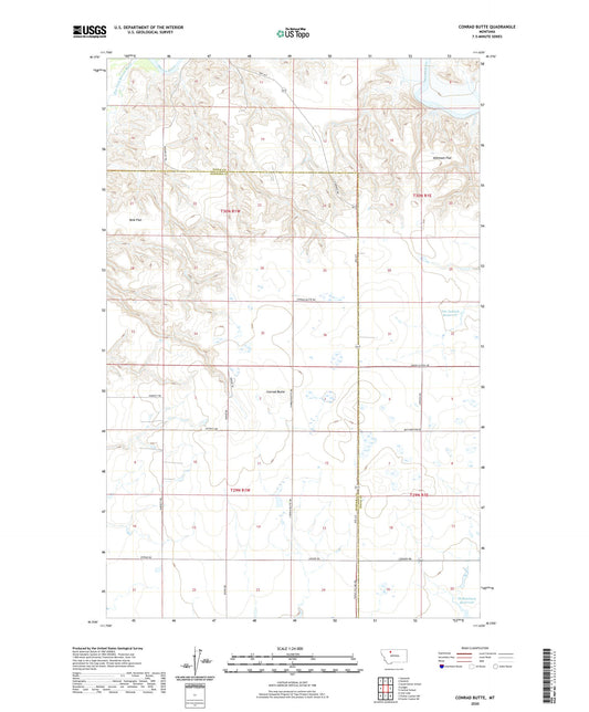 Conrad Butte Montana US Topo Map Image