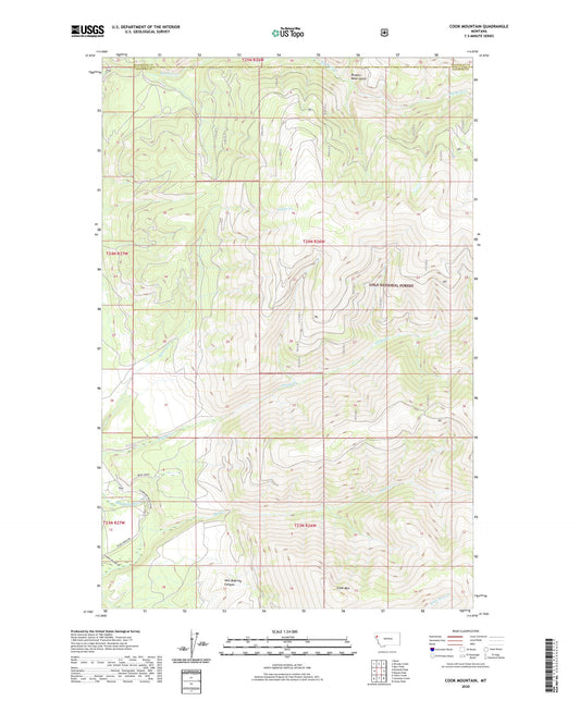 Cook Mountain Montana US Topo Map Image