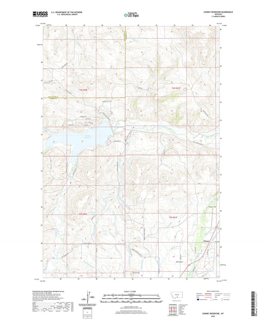 Cooney Reservoir Montana US Topo Map Image
