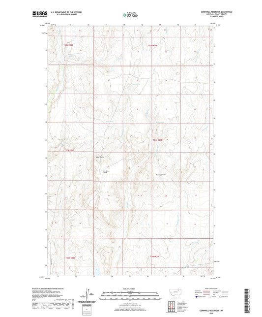 Cornwell Reservoir Montana US Topo Map Image
