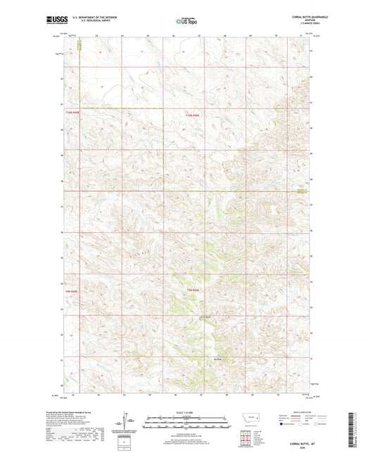 Corral Butte Montana US Topo Map Image