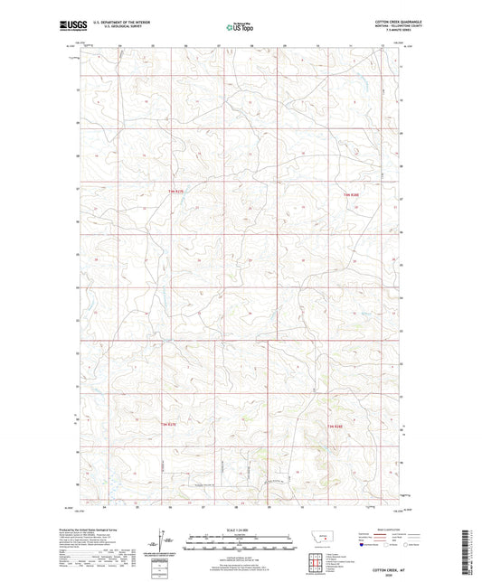 Cotton Creek Montana US Topo Map Image