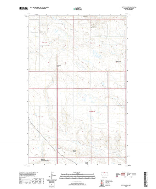 Cottonwood Montana US Topo Map Image