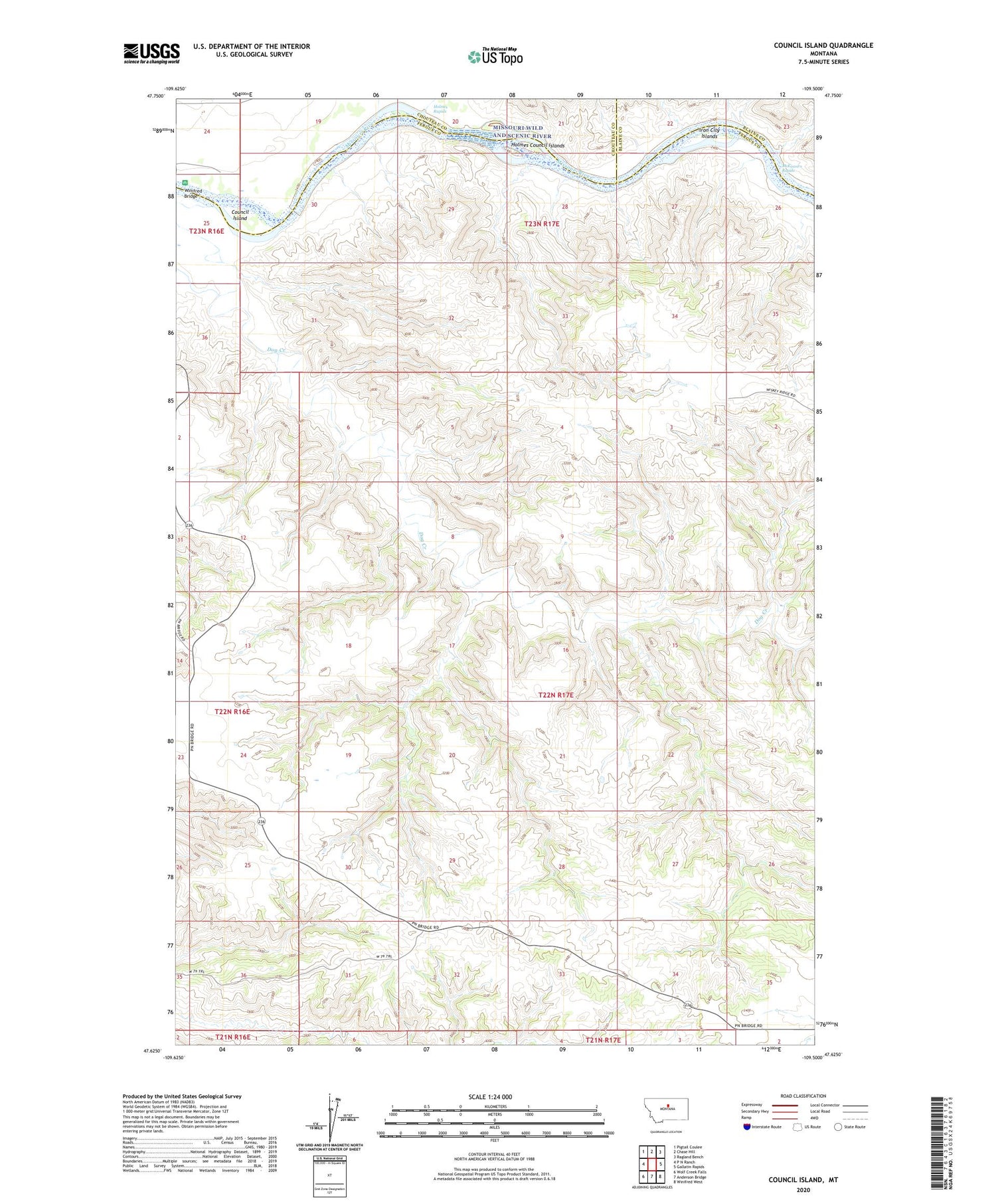 Council Island Montana US Topo Map Image