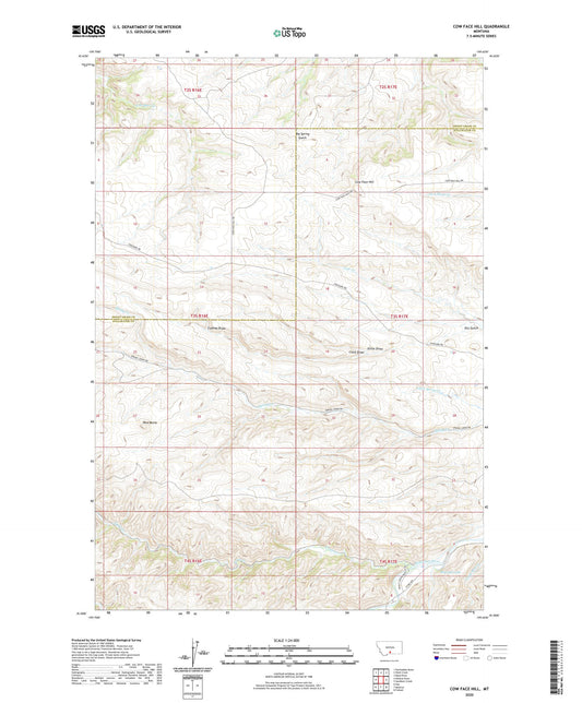 Cow Face Hill Montana US Topo Map Image