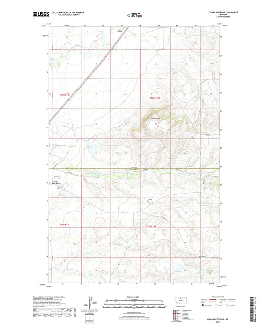 Cowan Reservoir Montana US Topo Map Image
