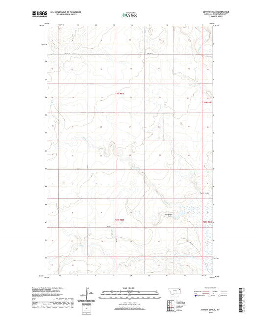 Coyote Coulee Montana US Topo Map Image
