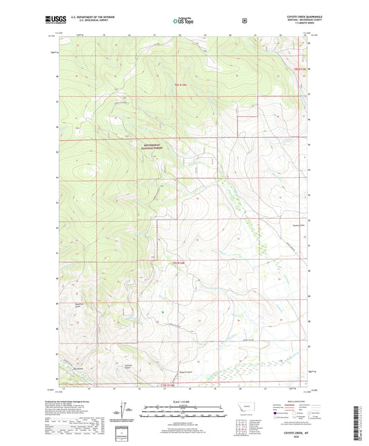 Coyote Creek Montana US Topo Map Image