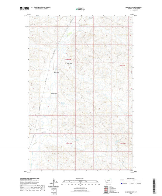 Craig Reservoir Montana US Topo Map Image