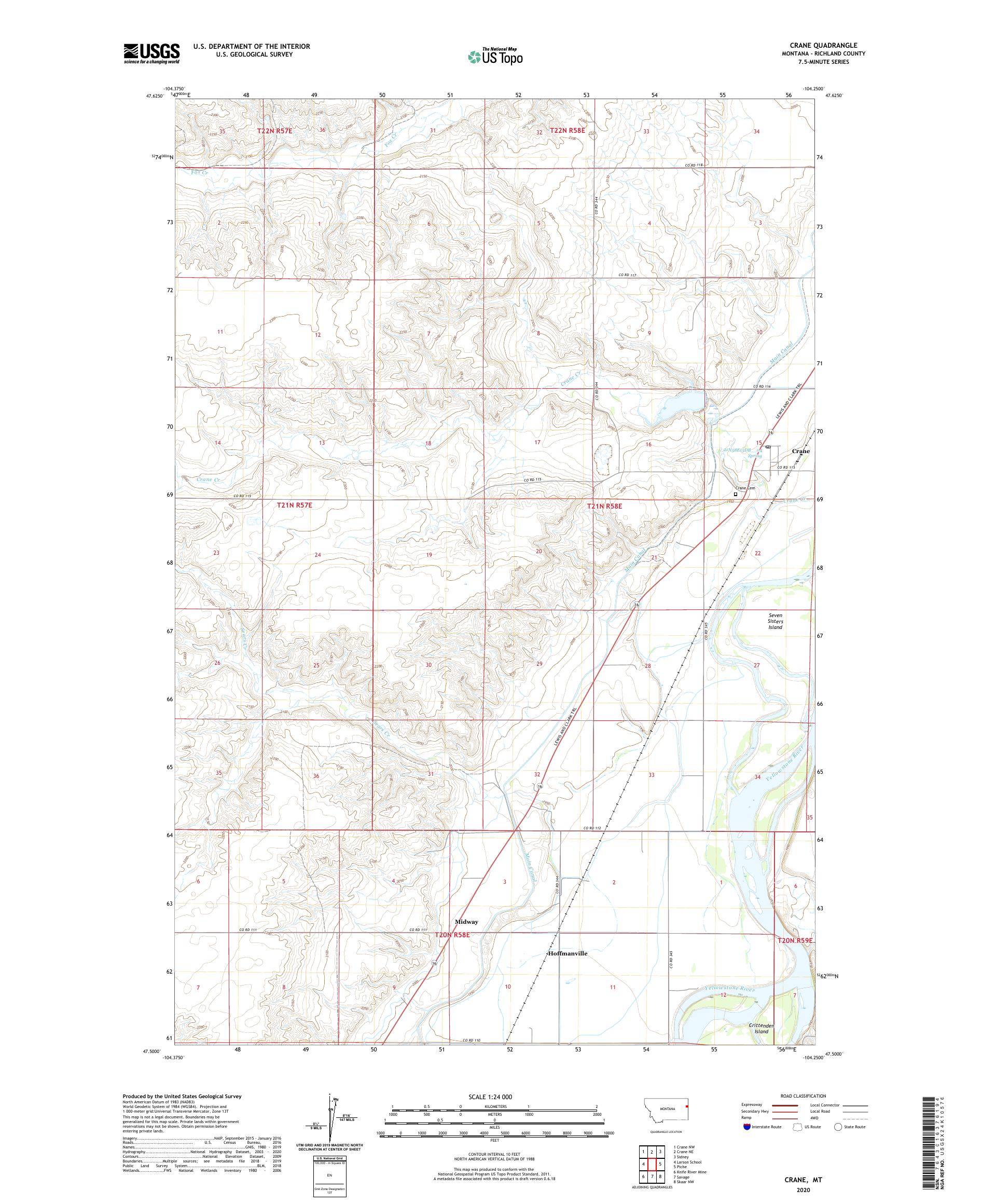 Crane Montana US Topo Map – MyTopo Map Store