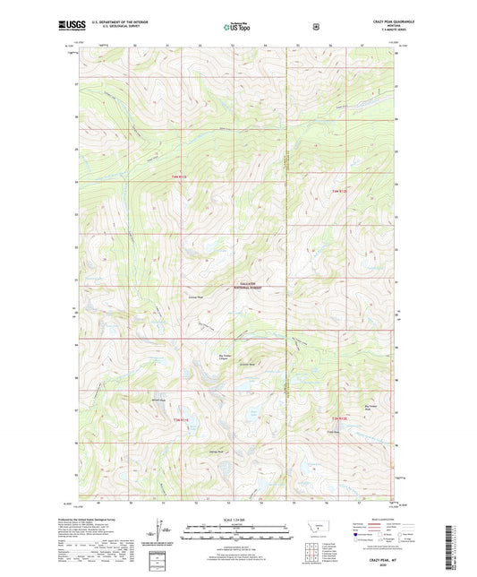 Crazy Peak Montana US Topo Map Image