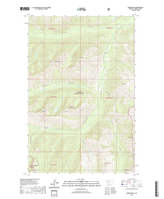 Crimson Peak Montana US Topo Map Image