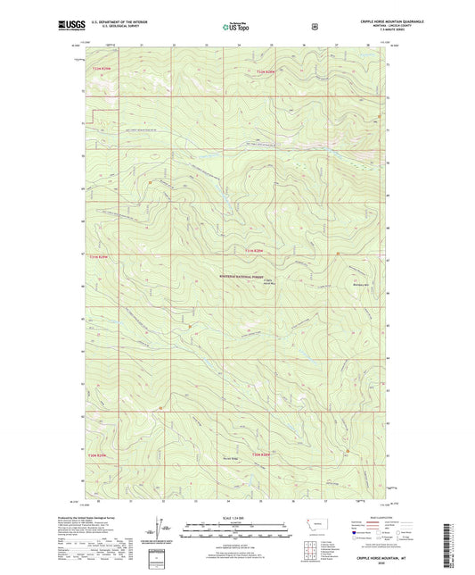 Cripple Horse Mountain Montana US Topo Map Image