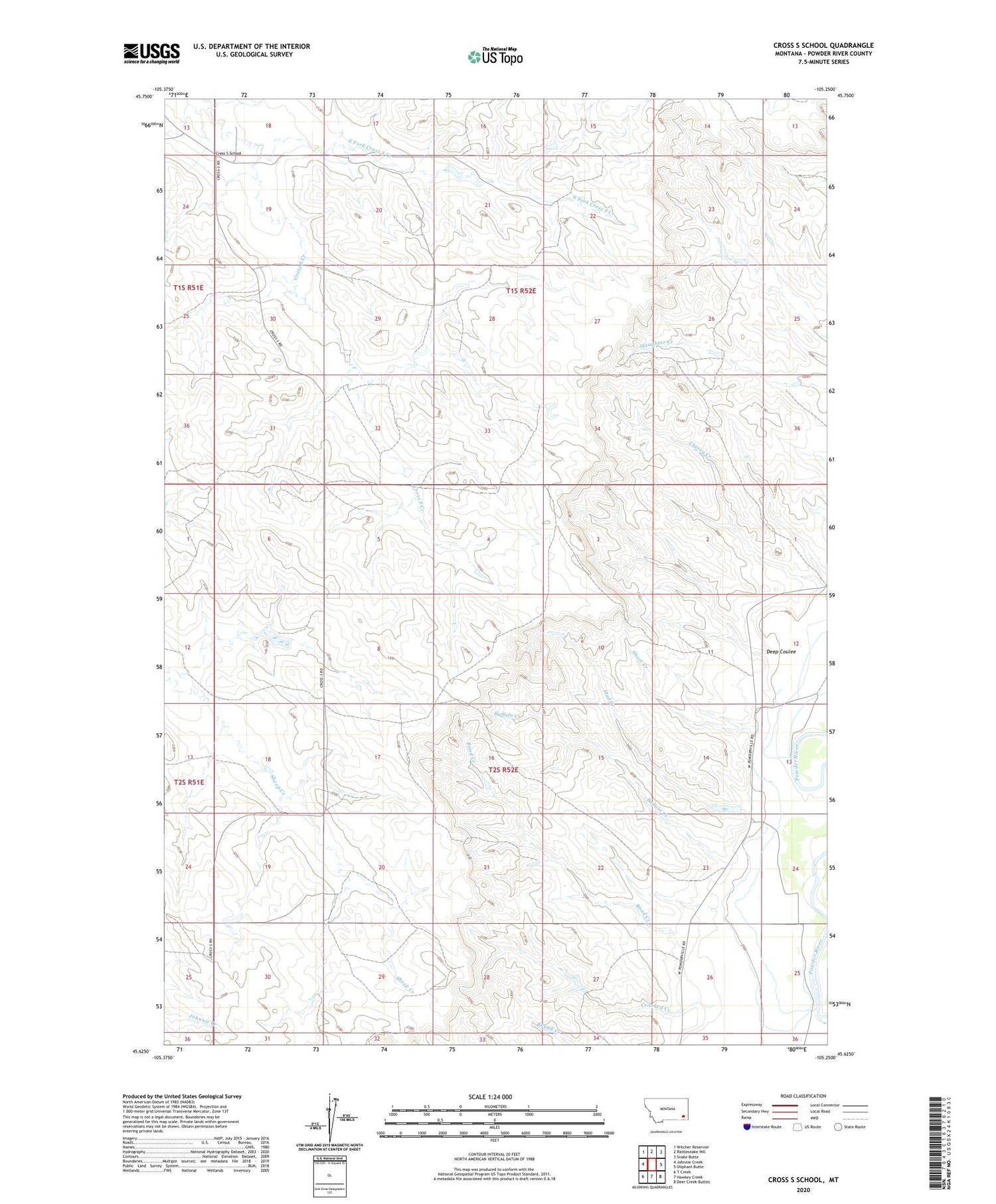Cross S School Montana US Topo Map Image