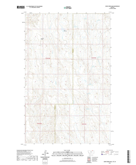 Crow Creek Dam Montana US Topo Map Image