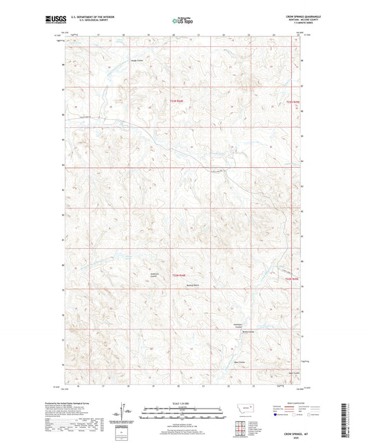 Crow Springs Montana US Topo Map Image