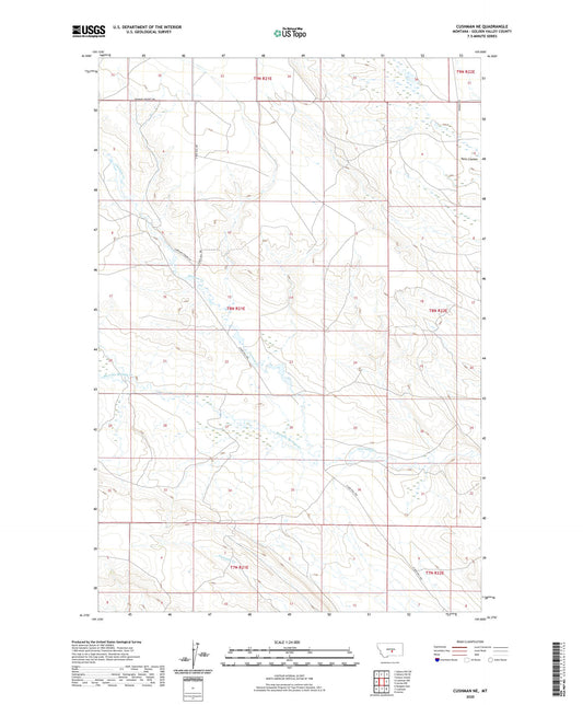 Cushman NE Montana US Topo Map Image