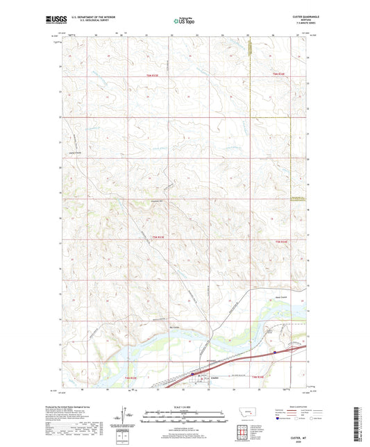 Custer Montana US Topo Map Image