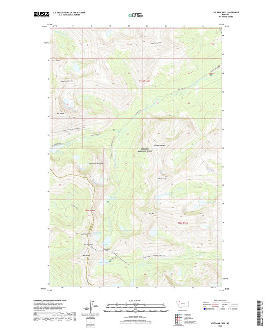 Cut Bank Pass Montana US Topo Map Image