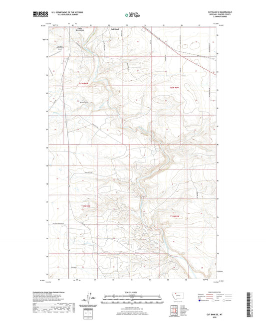Cut Bank SE Montana US Topo Map Image