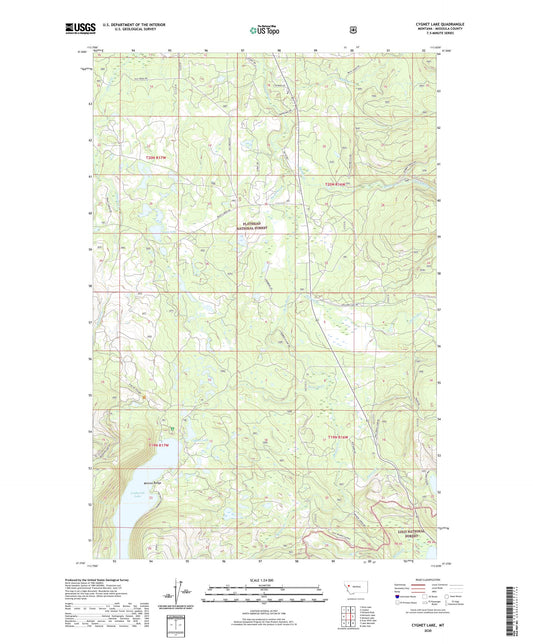 Cygnet Lake Montana US Topo Map Image