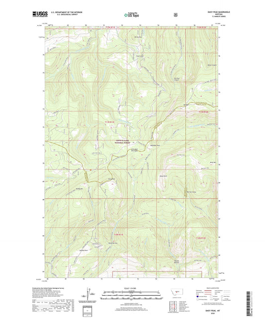 Daisy Peak Montana US Topo Map Image