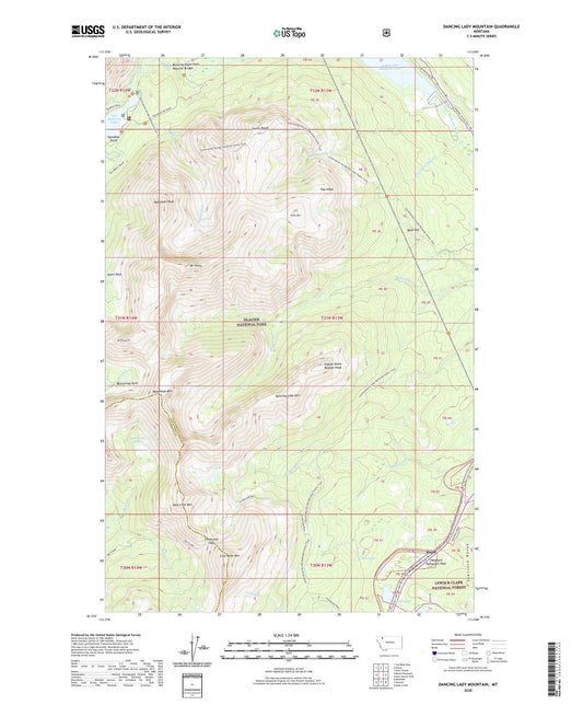 Dancing Lady Mountain Montana US Topo Map Image