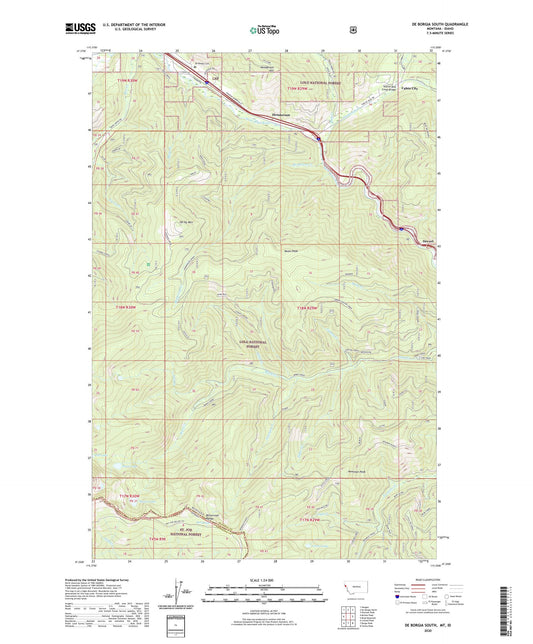 De Borgia South Montana US Topo Map Image