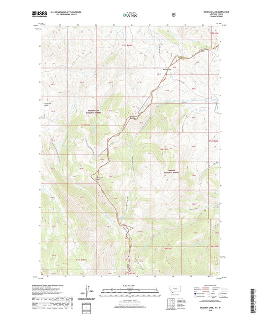 Deadman Lake Montana US Topo Map Image