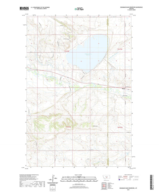 Deadmans Basin Reservoir Montana US Topo Map Image