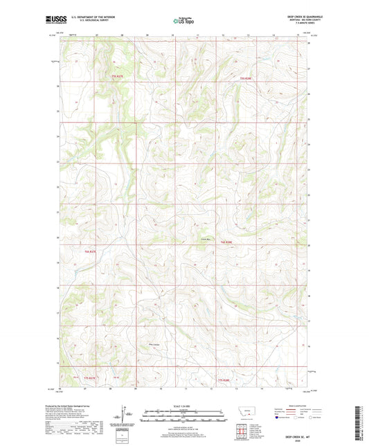 Deep Creek SE Montana US Topo Map Image