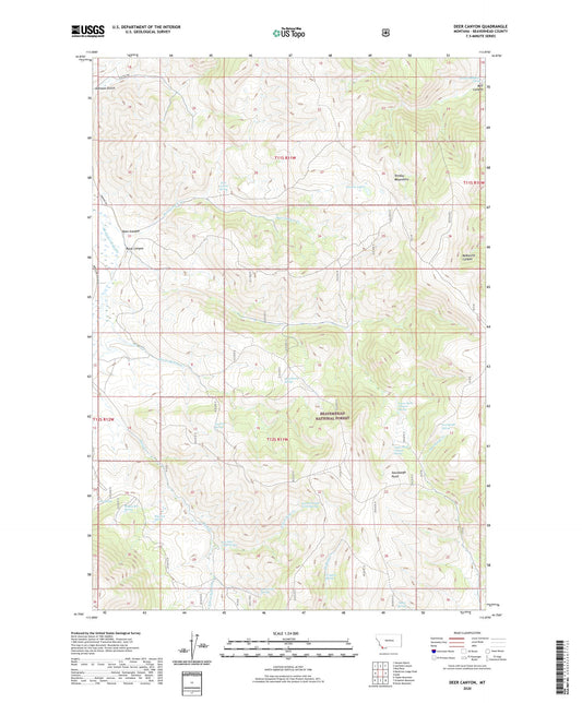 Deer Canyon Montana US Topo Map Image