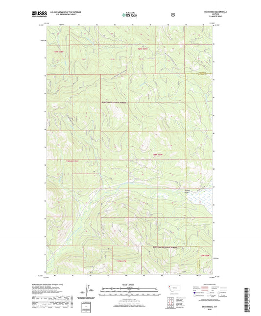 Deer Creek Montana US Topo Map Image