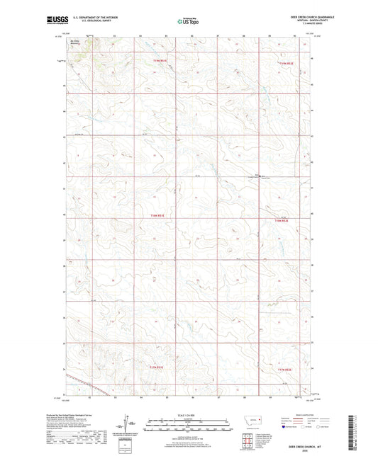 Deer Creek Church Montana US Topo Map Image