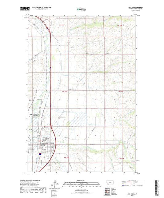 Deer Lodge Montana US Topo Map Image