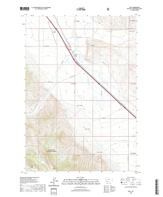 Dell Montana US Topo Map Image