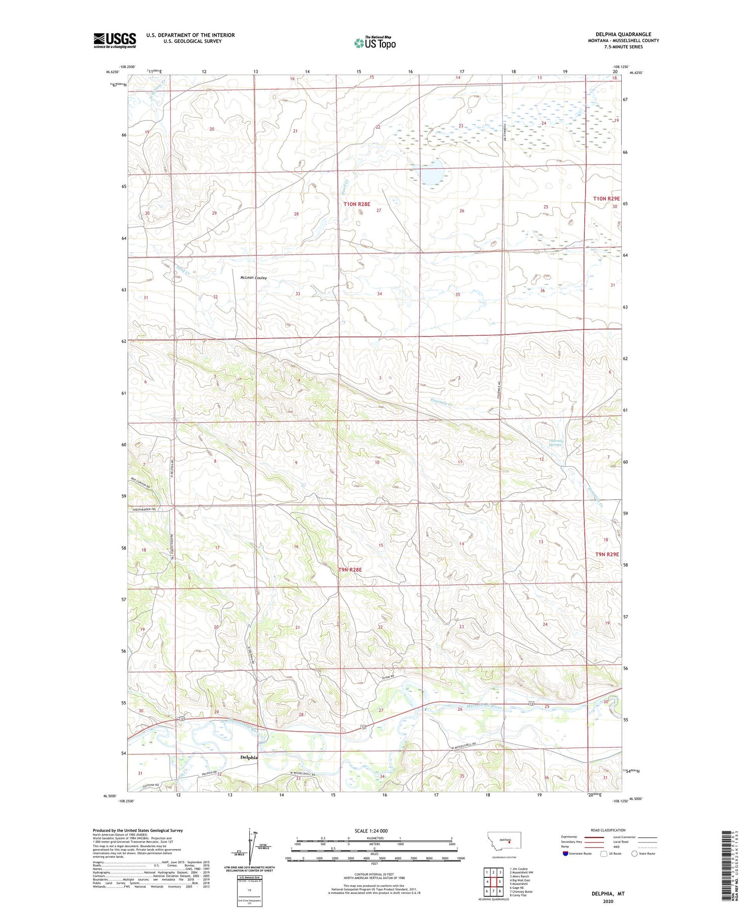 Delphia Montana US Topo Map Image