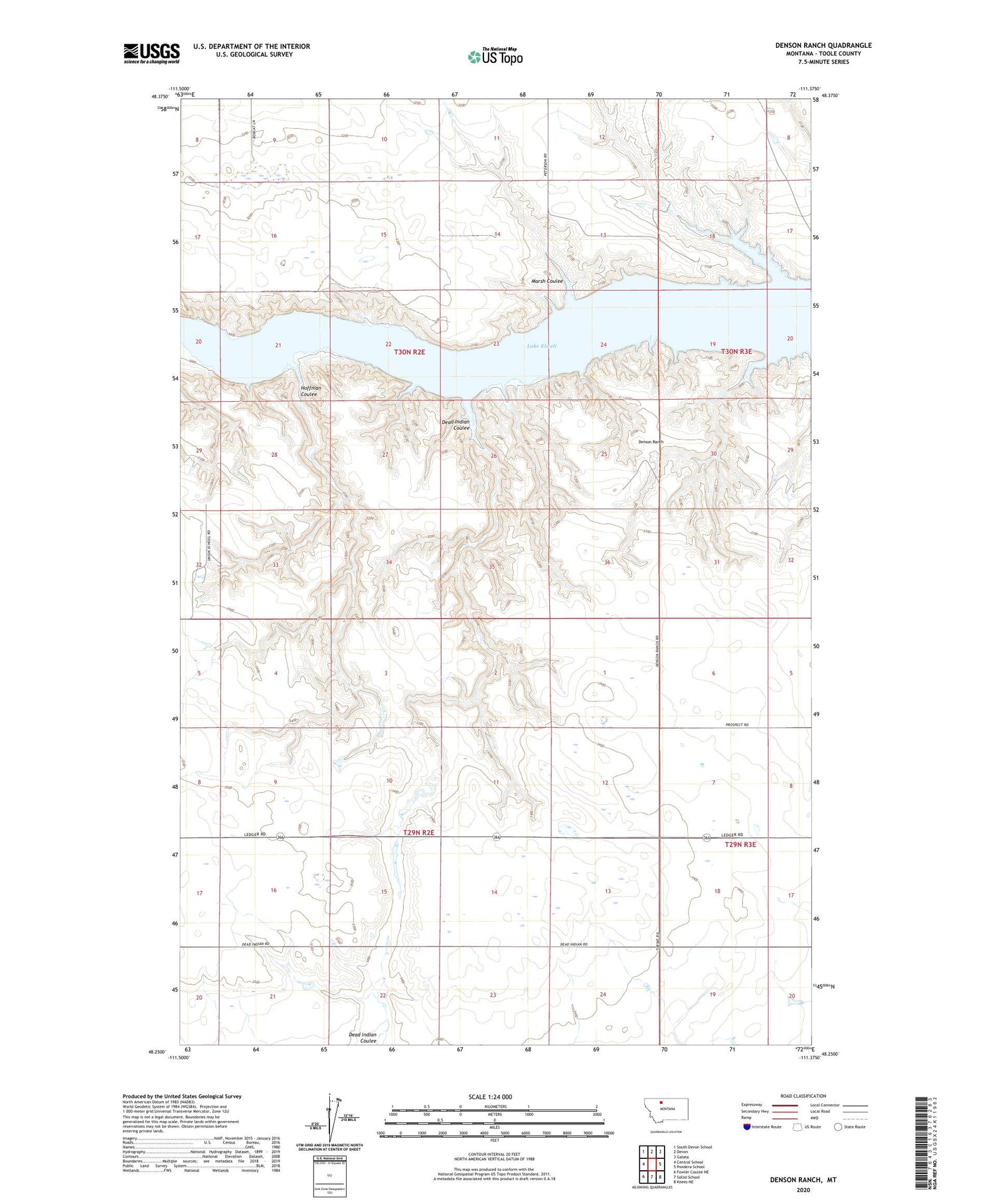 Denson Ranch Montana US Topo Map Image