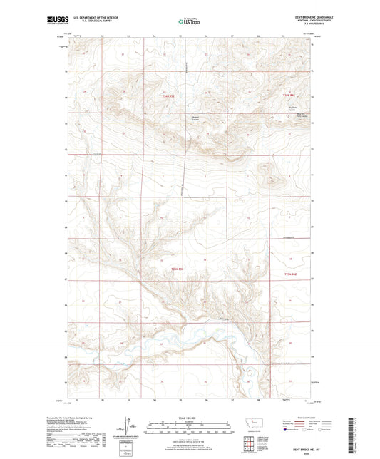 Dent Bridge NE Montana US Topo Map Image