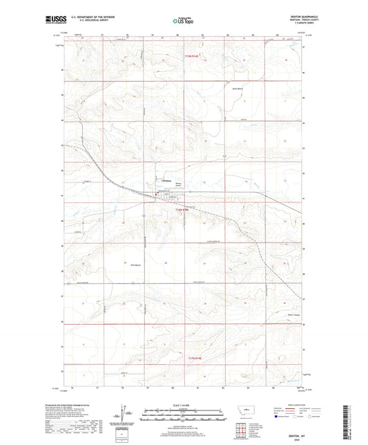 Denton Montana US Topo Map Image